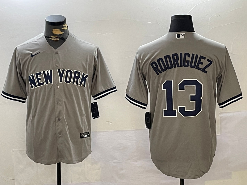 Men's New York Yankees Alex Rodriguez #13 Gray Jersey